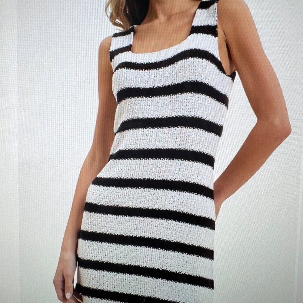Stripe Knit Midi Dress by Blu Pepper - Picture 2 of 6